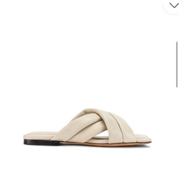 Anine Bing Eve Cream Padded Slide Sandals - Picture 2 of 11